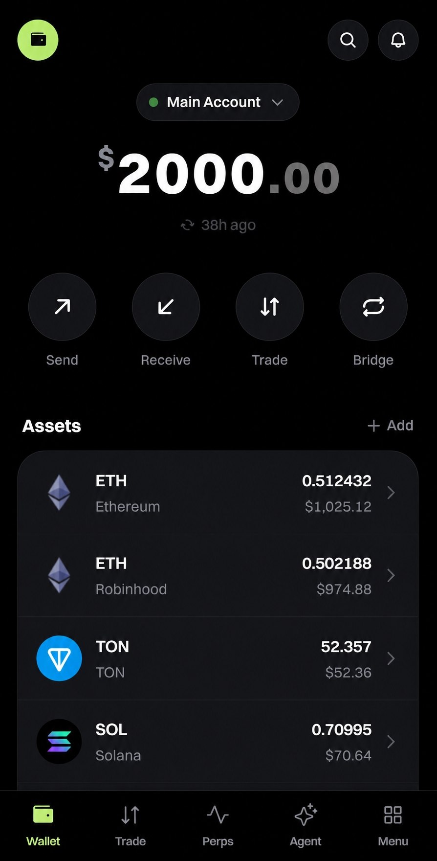 Wallet home