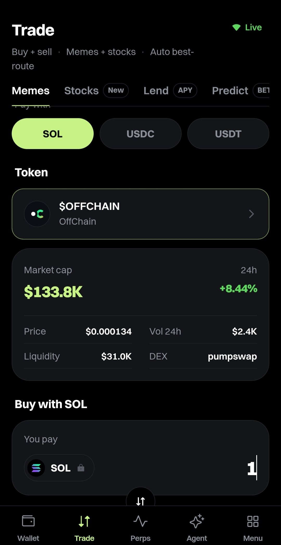 Swap tokens